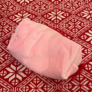 Soft Light Pink Red Bow Cosmetic Makeup Bag Case NEW
